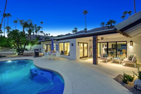 Palm Springs vacation rental with pool and mountain views