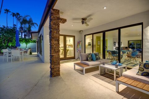 vacation rental with lots of outdoor seating