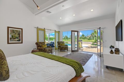 pool views from the master bedroom with ensuite