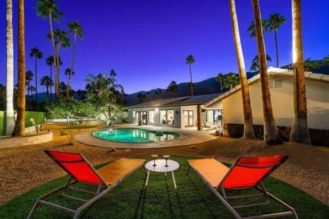 luxury airbnb with pool and sunset views